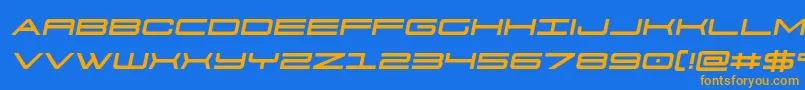 Fonte 911porschav3semital – fontes laranjas em um fundo azul