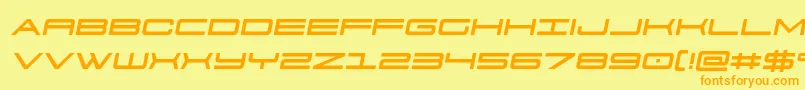 フォント911porschav3semital – オレンジの文字が黄色の背景にあります。