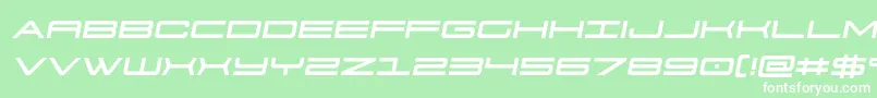 Fonte 911porschav3semital – fontes brancas em um fundo verde