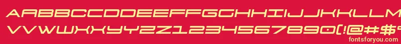 Fonte 911porschav3semital – fontes amarelas em um fundo vermelho