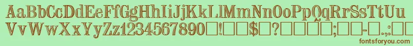 Na Font – Brown Fonts on Green Background