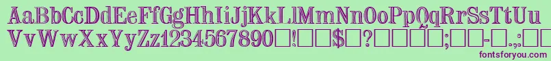 Na Font – Purple Fonts on Green Background
