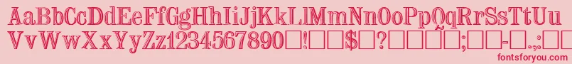 フォントNa – ピンクの背景に赤い文字