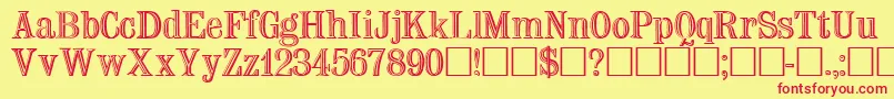 Na Font – Red Fonts on Yellow Background