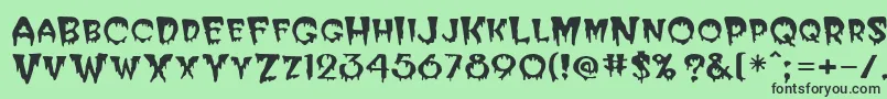 フォントPostcryptMedium – 緑の背景に黒い文字