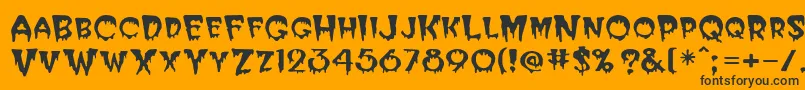PostcryptMedium-fontti – mustat fontit oranssilla taustalla