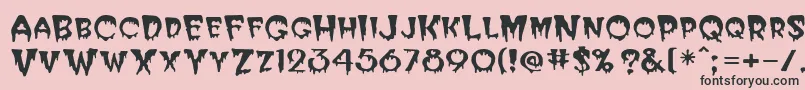フォントPostcryptMedium – ピンクの背景に黒い文字