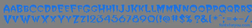 PostcryptMedium Font – Blue Fonts on Gray Background