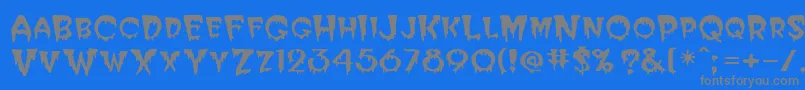 PostcryptMedium-Schriftart – Graue Schriften auf blauem Hintergrund
