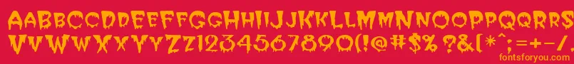PostcryptMedium Font – Orange Fonts on Red Background