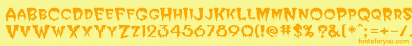 Czcionka PostcryptMedium – pomarańczowe czcionki na żółtym tle