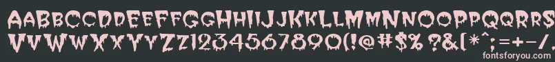 PostcryptMedium-fontti – vaaleanpunaiset fontit mustalla taustalla