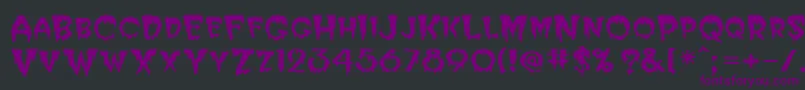 PostcryptMedium-Schriftart – Violette Schriften auf schwarzem Hintergrund