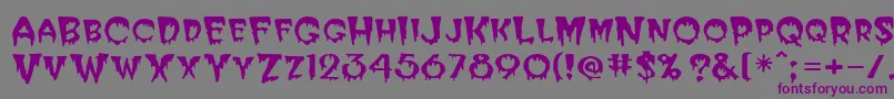 PostcryptMedium-Schriftart – Violette Schriften auf grauem Hintergrund