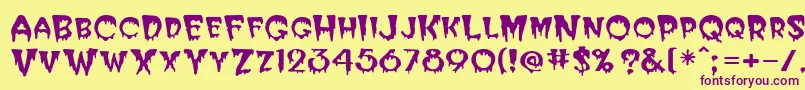 PostcryptMedium Font – Purple Fonts on Yellow Background