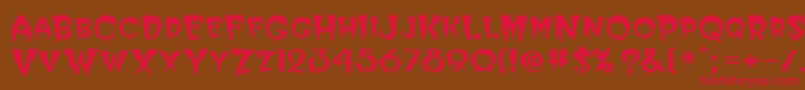 PostcryptMedium Font – Red Fonts on Brown Background