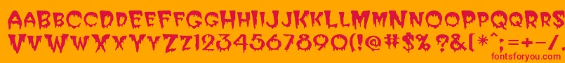 PostcryptMedium Font – Red Fonts on Orange Background