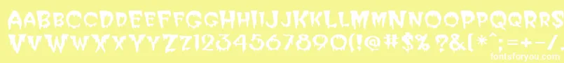 フォントPostcryptMedium – 黄色い背景に白い文字