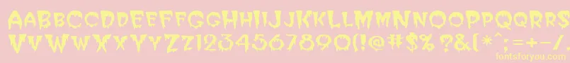 PostcryptMedium-Schriftart – Gelbe Schriften auf rosa Hintergrund