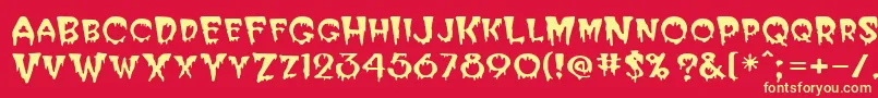 PostcryptMedium Font – Yellow Fonts on Red Background