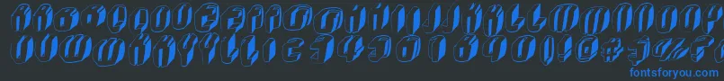 Typoc Font – Blue Fonts on Black Background