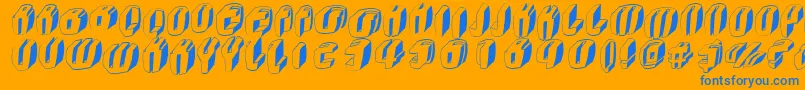 Typoc Font – Blue Fonts on Orange Background