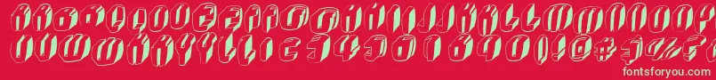 Typoc Font – Green Fonts on Red Background