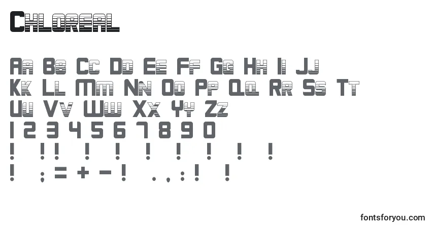 Schriftart Chloreal – Alphabet, Zahlen, spezielle Symbole