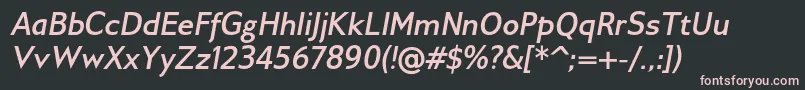 Czcionka GilliusadfBolditalic – różowe czcionki na czarnym tle