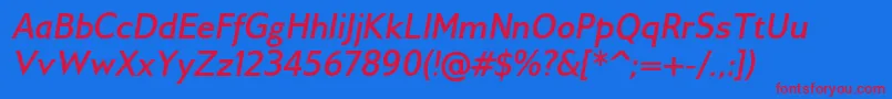 GilliusadfBolditalic Font – Red Fonts on Blue Background