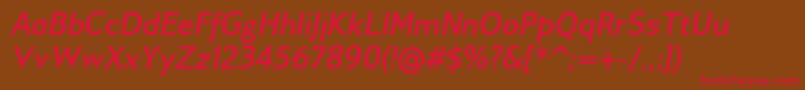 GilliusadfBolditalic Font – Red Fonts on Brown Background