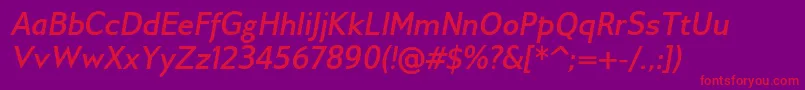 GilliusadfBolditalic Font – Red Fonts on Purple Background