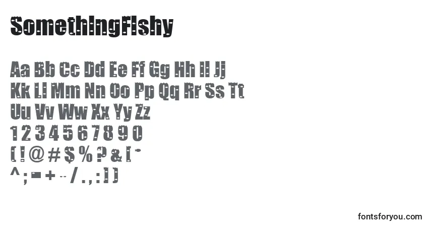 Czcionka SomethingFishy – alfabet, cyfry, specjalne znaki