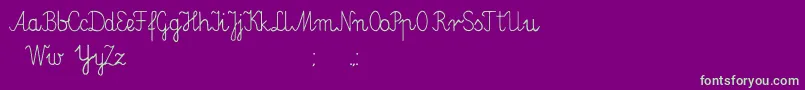 Elementarz Font – Green Fonts on Purple Background