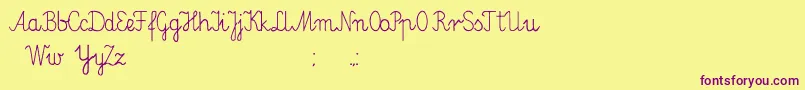 Elementarz Font – Purple Fonts on Yellow Background