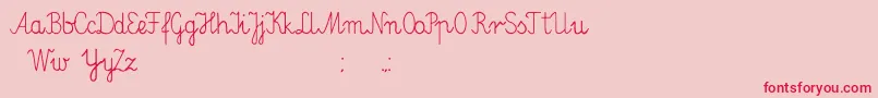 Elementarz-Schriftart – Rote Schriften auf rosa Hintergrund