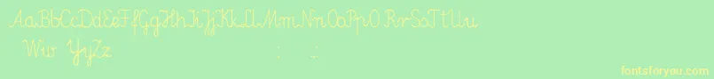 Elementarz Font – Yellow Fonts on Green Background
