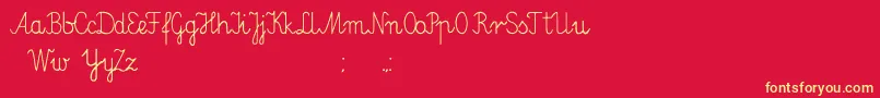 Fonte Elementarz – fontes amarelas em um fundo vermelho