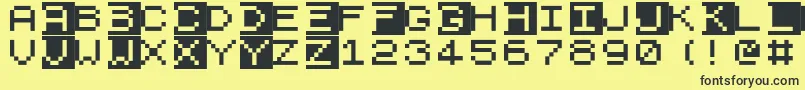 Zx81 Font – Black Fonts on Yellow Background