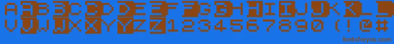 Zx81 Font – Brown Fonts on Blue Background