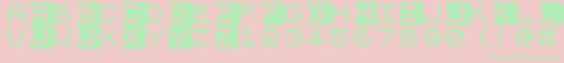 Zx81-Schriftart – Grüne Schriften auf rosa Hintergrund