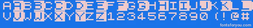 フォントZx81 – ピンクの文字、青い背景