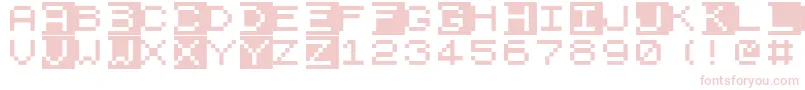 Zx81-Schriftart – Rosa Schriften auf weißem Hintergrund