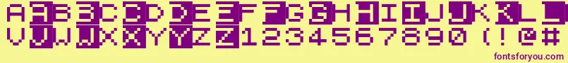 Zx81 Font – Purple Fonts on Yellow Background