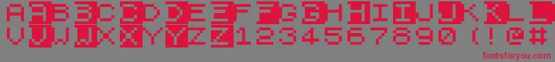 Zx81 Font – Red Fonts on Gray Background