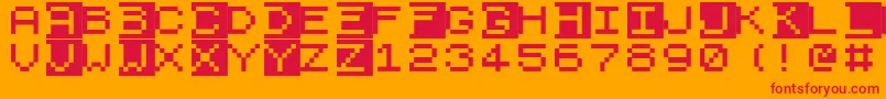 Police Zx81 – polices rouges sur fond orange