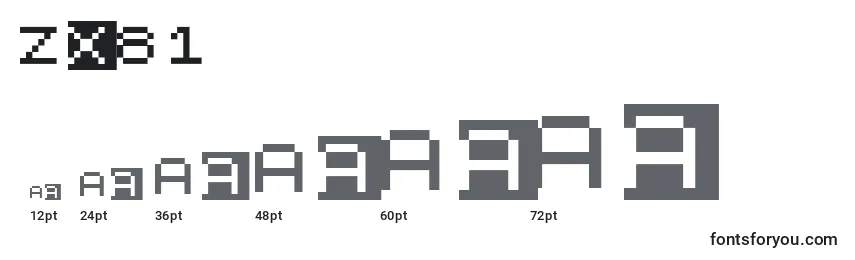 Размеры шрифта Zx81