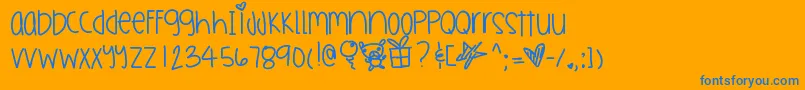 Czcionka Hotlinebling – niebieskie czcionki na pomarańczowym tle