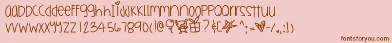 フォントHotlinebling – ピンクの背景に茶色のフォント