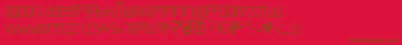 Hotlinebling-Schriftart – Braune Schriften auf rotem Hintergrund